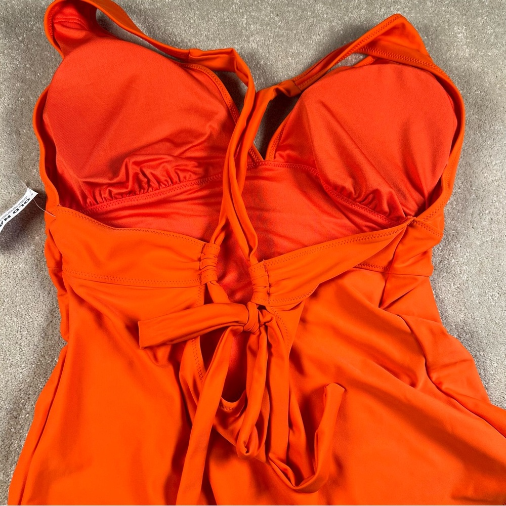 Old‎ Navy One Piece Swimsuit Orange Cross Back NWT Women's XL - Picture 3 of 11